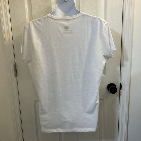 Ladies 2XL God Bless America T-Shirt White USA Flag Graphic Tee 100% Cotton - Picture 2 of 16